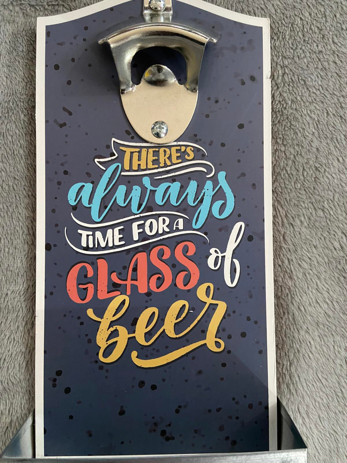 Wall Mounted Bottle Opener - Metal Cap Catcher