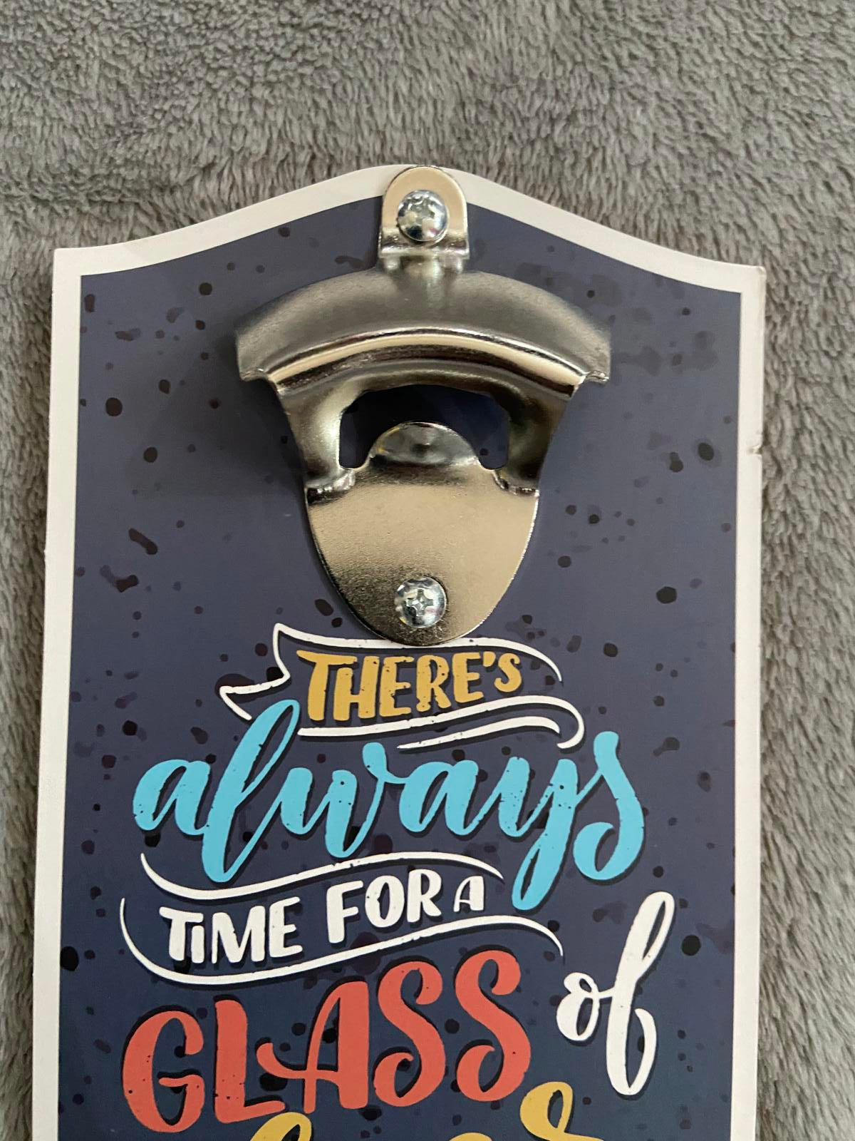 Wall Mounted Bottle Opener - Metal Cap Catcher