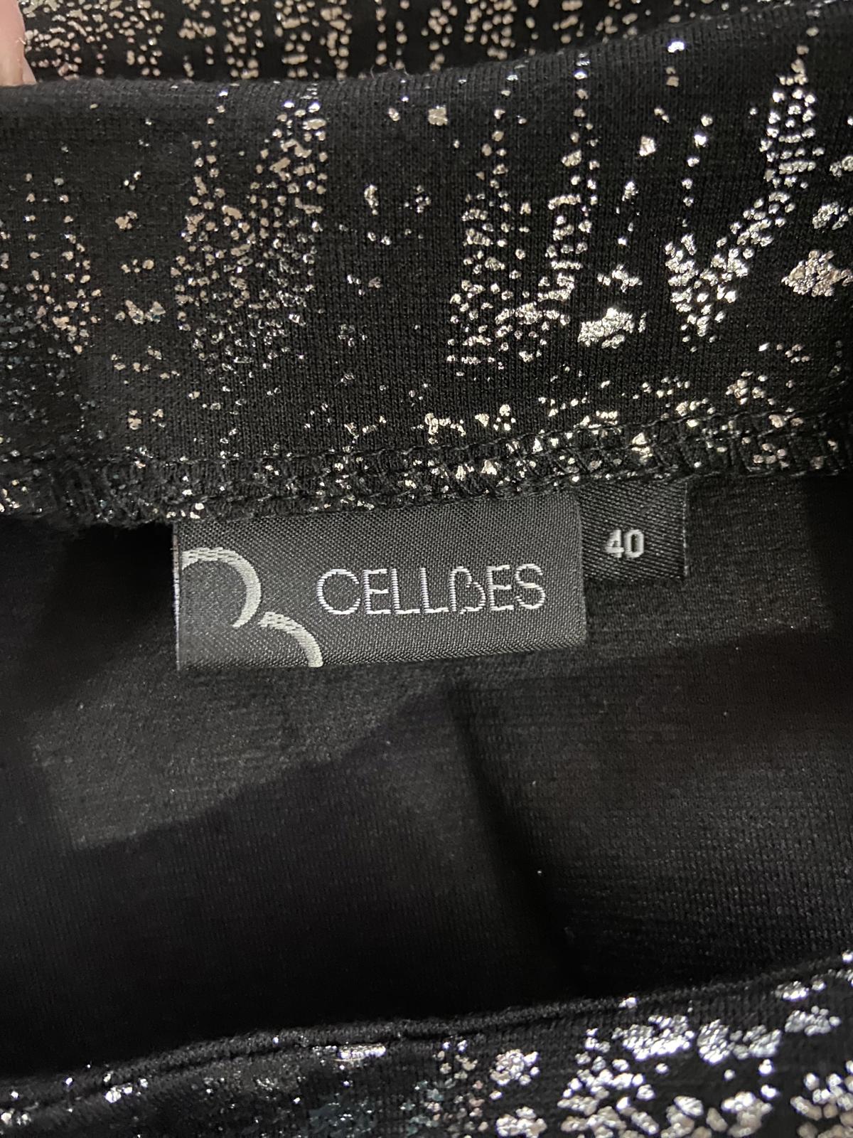 Cellbes of Sweden Metallic Silver & Black Shift Dress - Size 12 (EU 40)