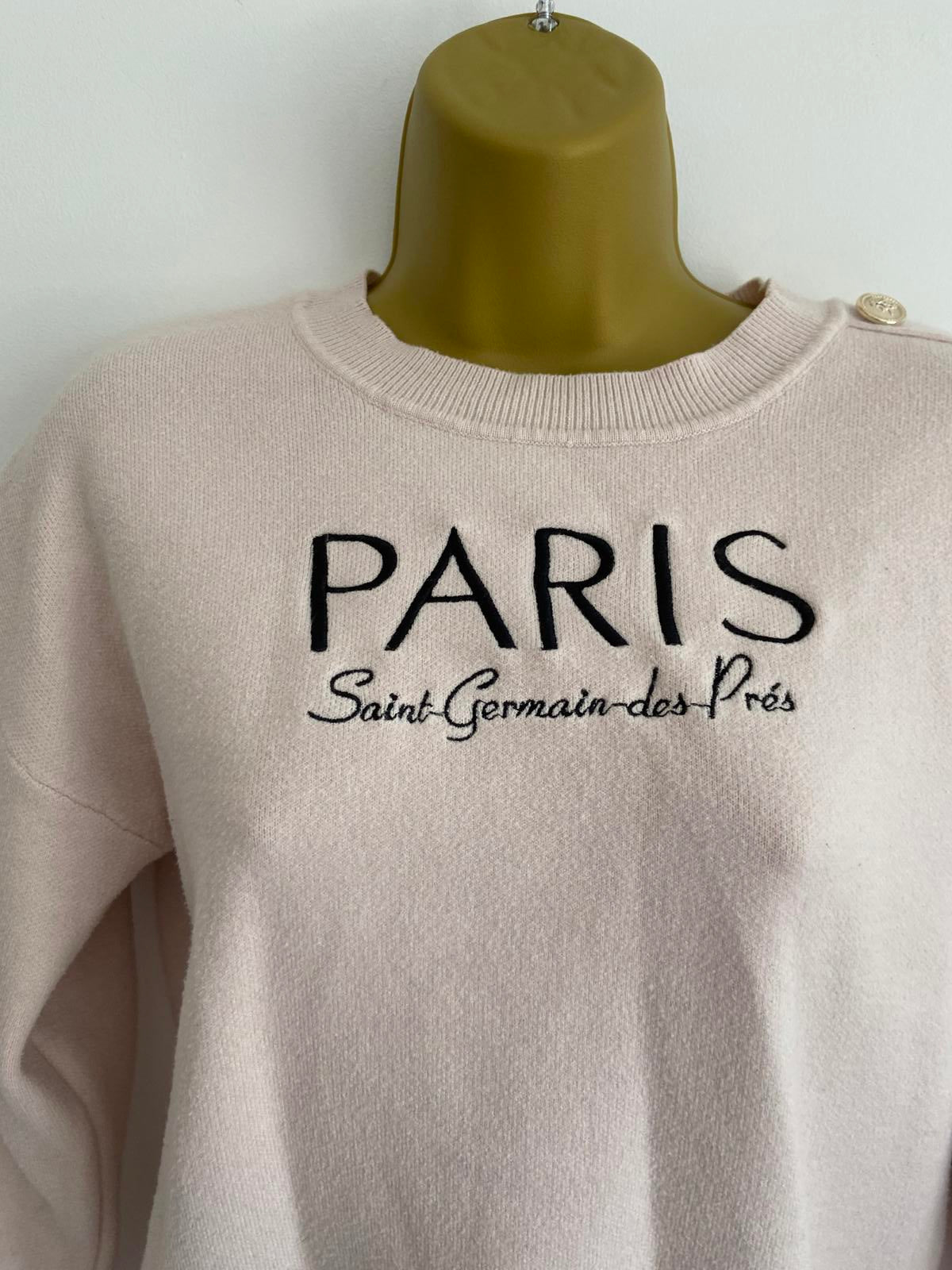 Primark XS Pink Jumper with Black Embroidery
