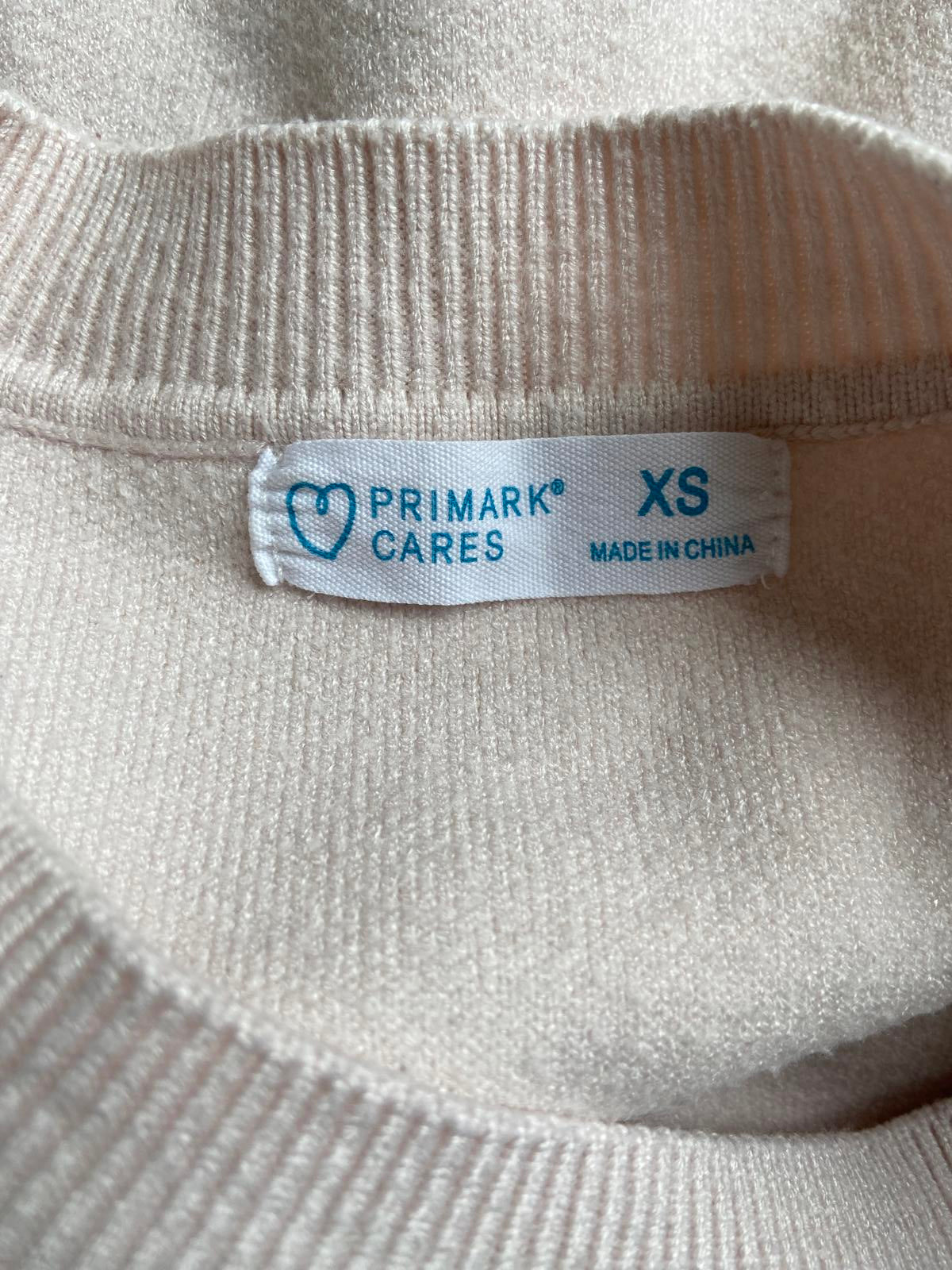 Primark XS Pink Jumper with Black Embroidery