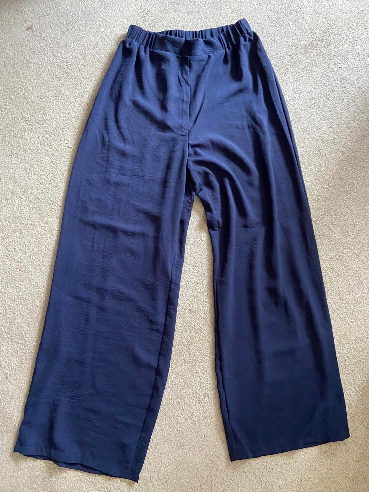 SHEIN Medium Navy Blue Lightweight Trousers