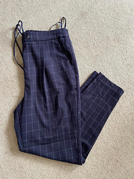 F&F UK 12 Navy & White Cross Trousers