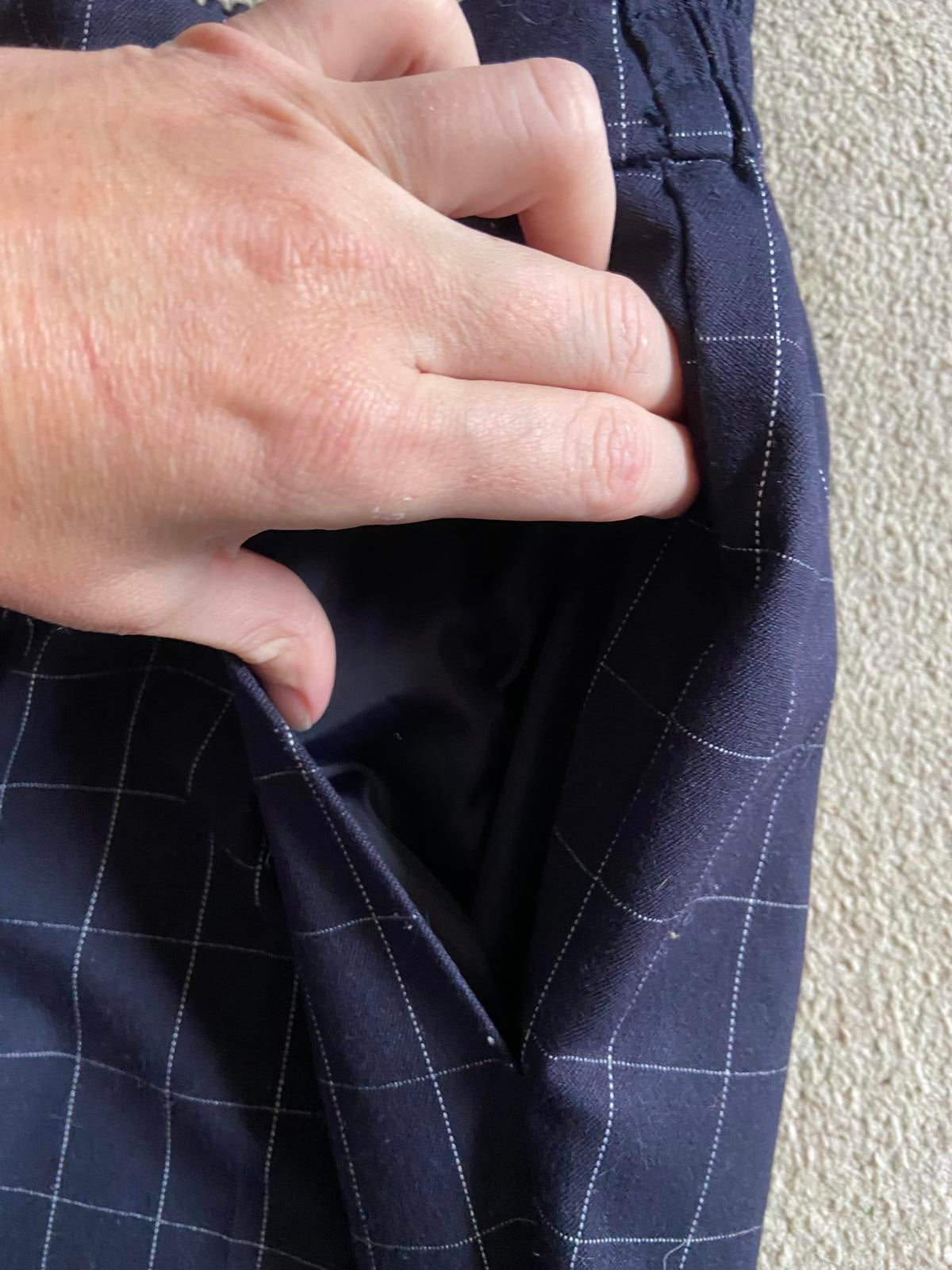 F&F UK 12 Navy & White Cross Trousers