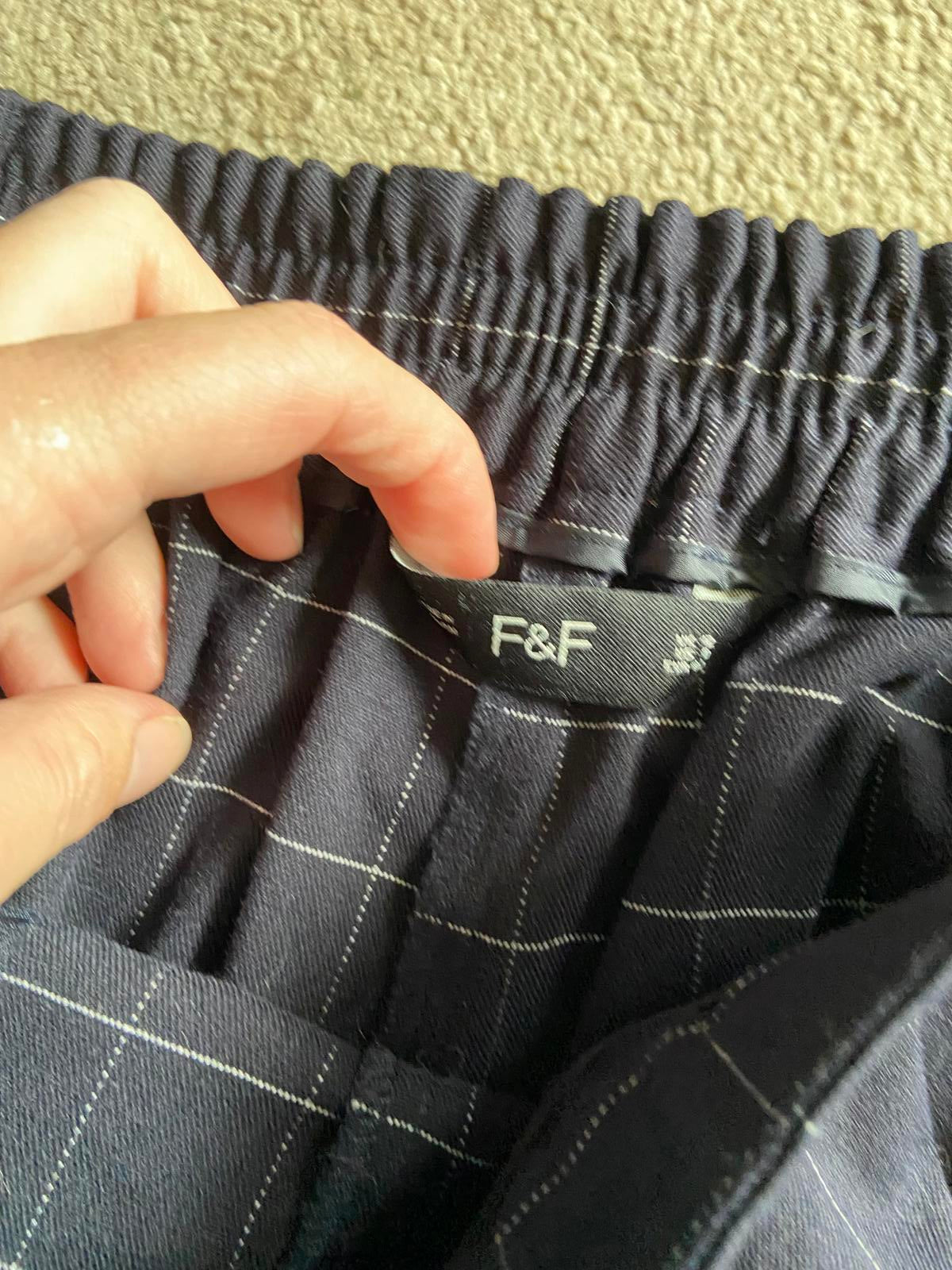 F&F UK 12 Navy & White Cross Trousers
