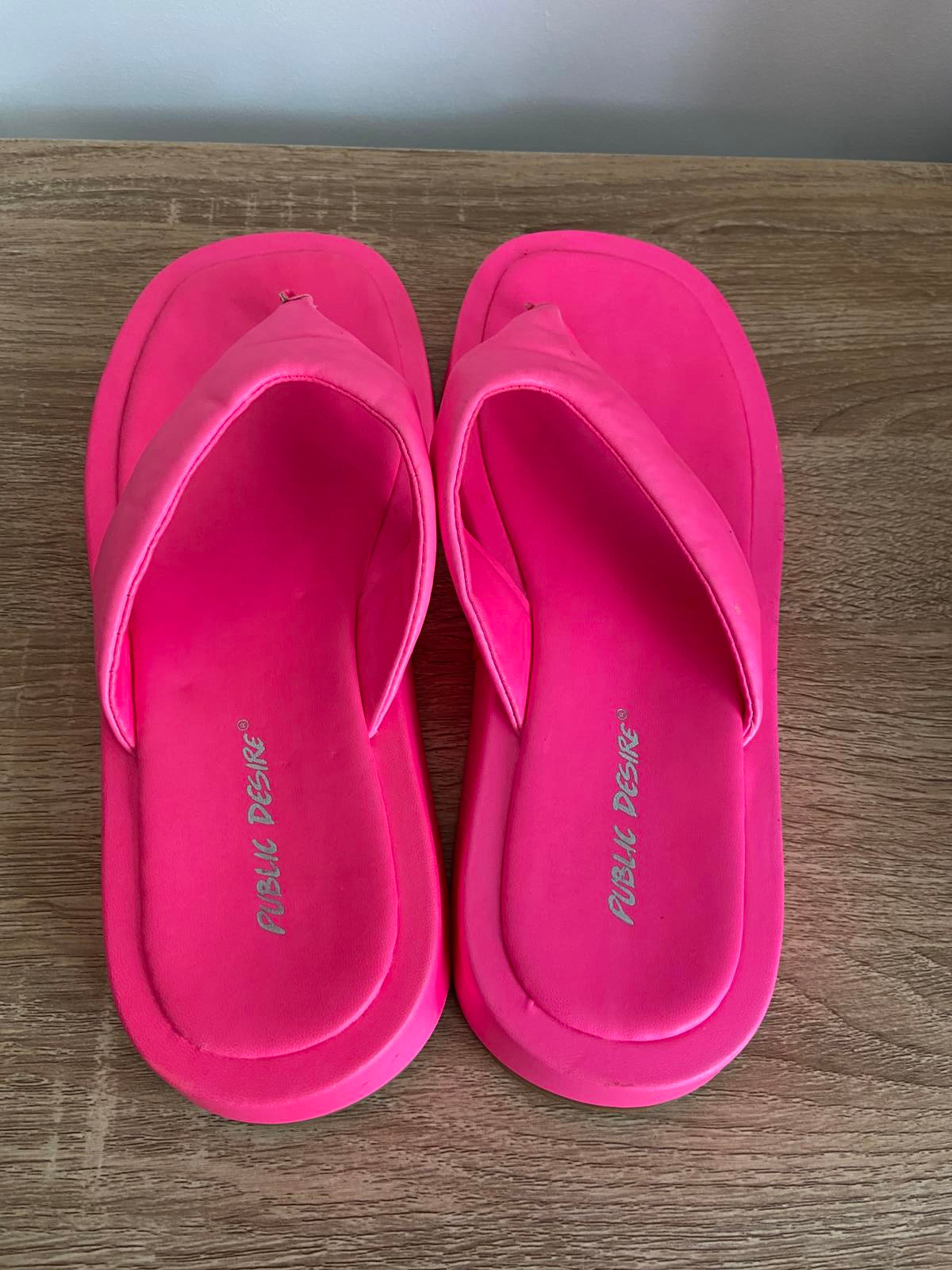Public Desire Pink Platform Flip-Flops UK Size 5