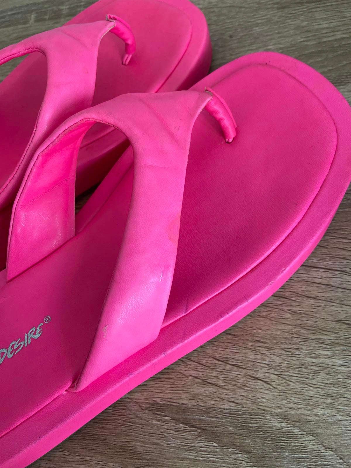 Public Desire Pink Platform Flip-Flops UK Size 5