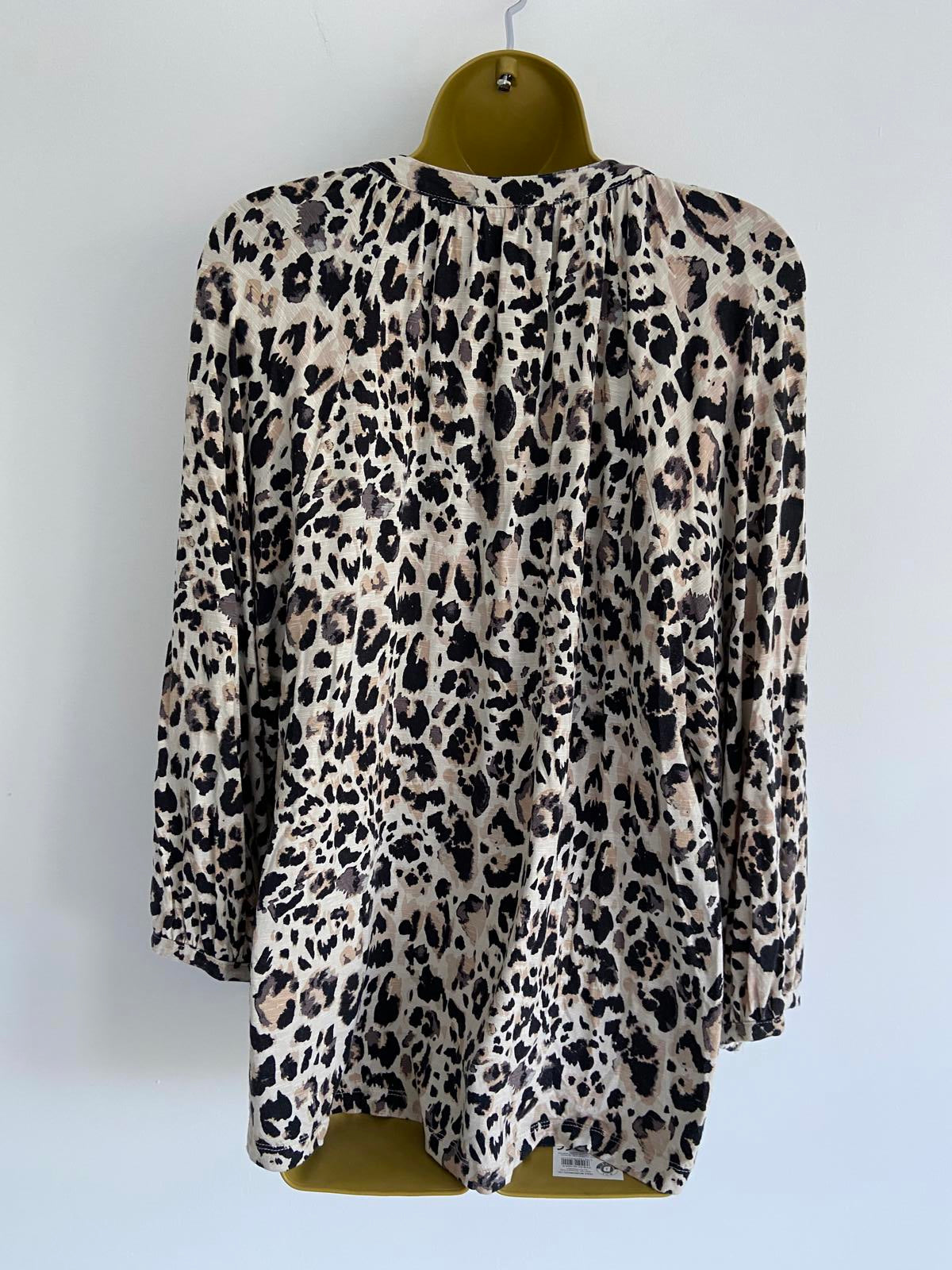 Part Two Ladies Leopard Print V-Neck Blouse - Animal Print, Stretch, Size XL