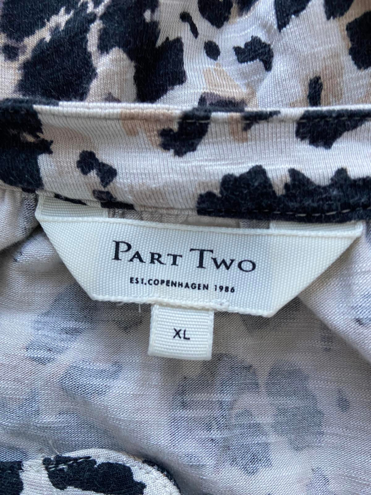 Part Two Ladies Leopard Print V-Neck Blouse - Animal Print, Stretch, Size XL