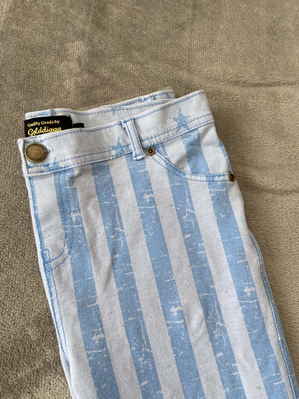 Golddigga Women’s Star & Stripe Print jeggings Jeans UK Size 12