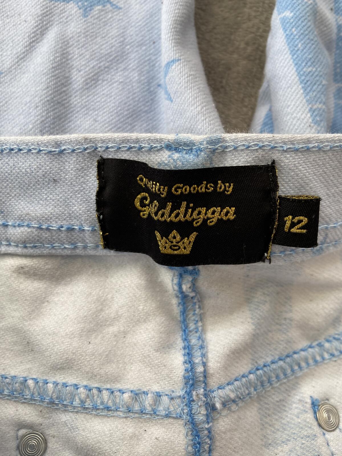 Golddigga Women’s Star & Stripe Print jeggings Jeans UK Size 12