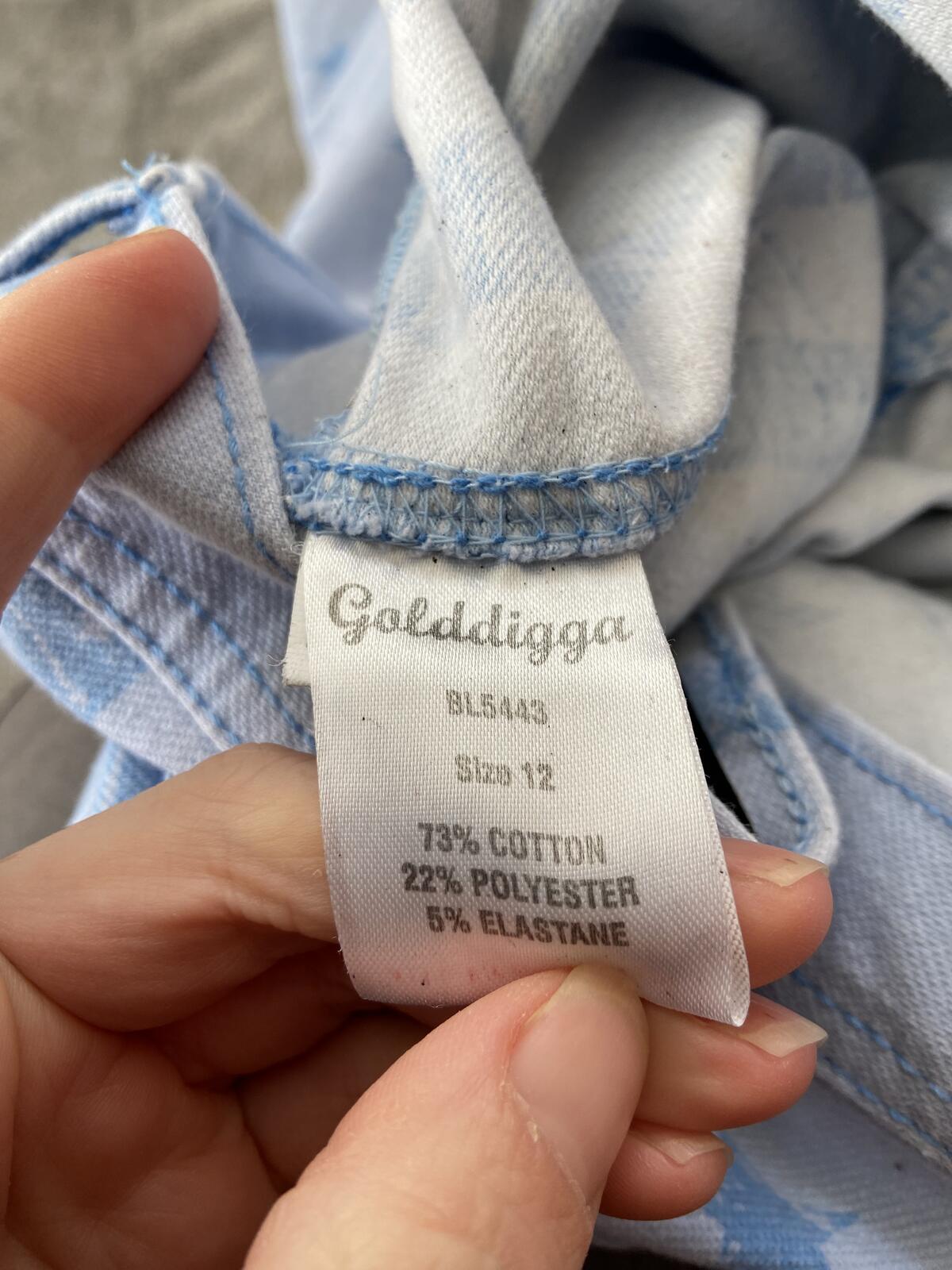 Golddigga Women’s Star & Stripe Print jeggings Jeans UK Size 12