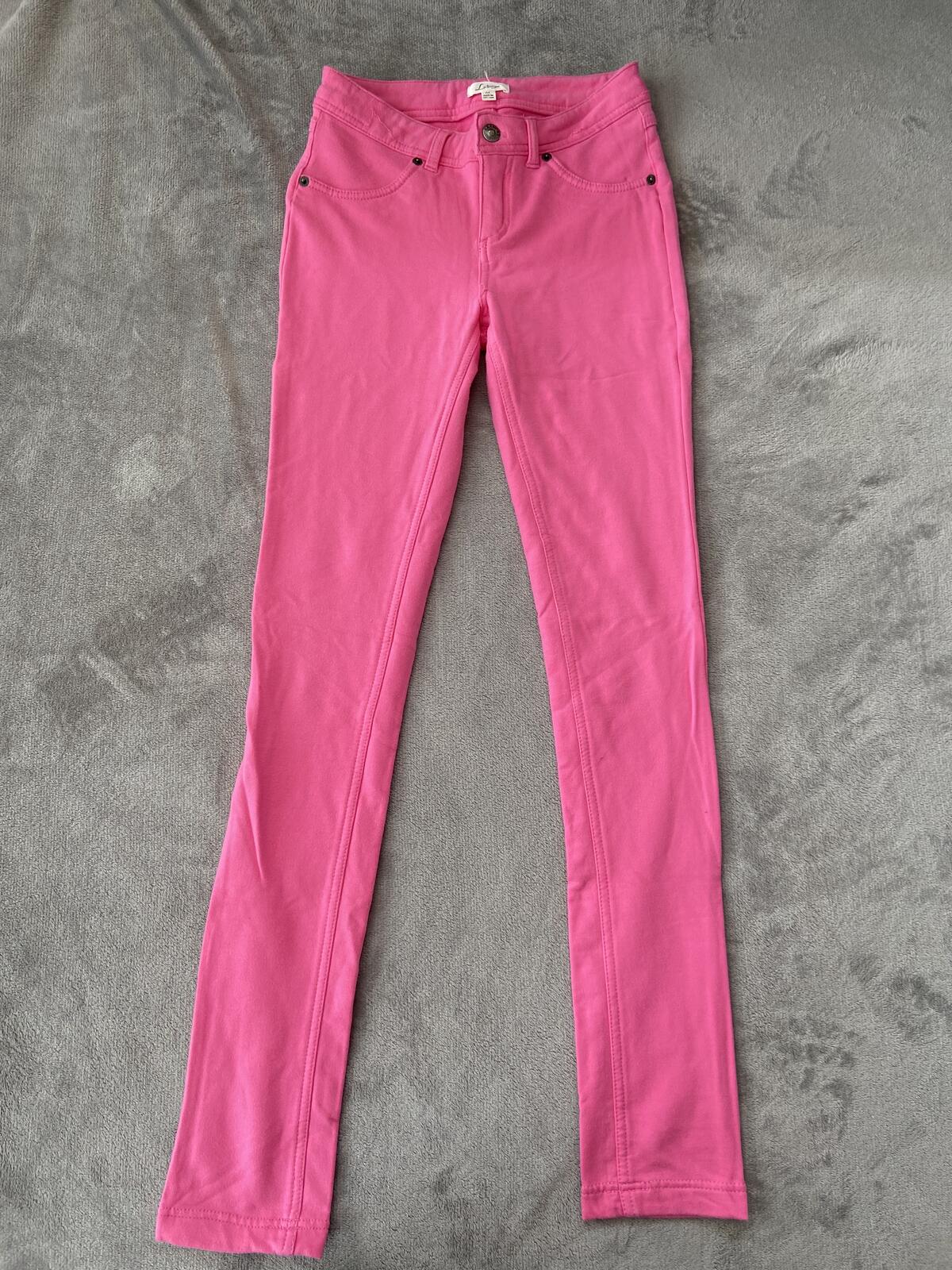 La Bijou Women’s Pink Slim-Fit Trousers Size Medium Stretch Fabric