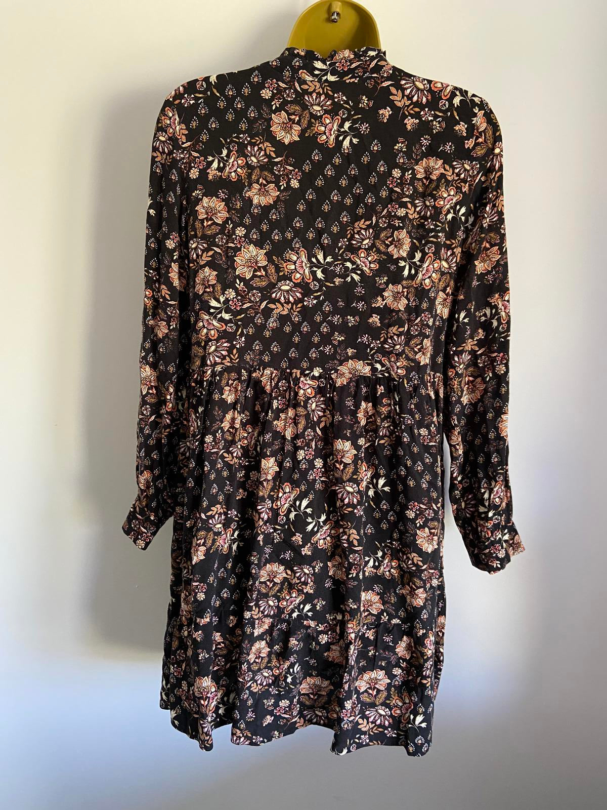 George Ladies Floral Smock Dress - Autumnal Boho Style, 100% Viscose, Size 8