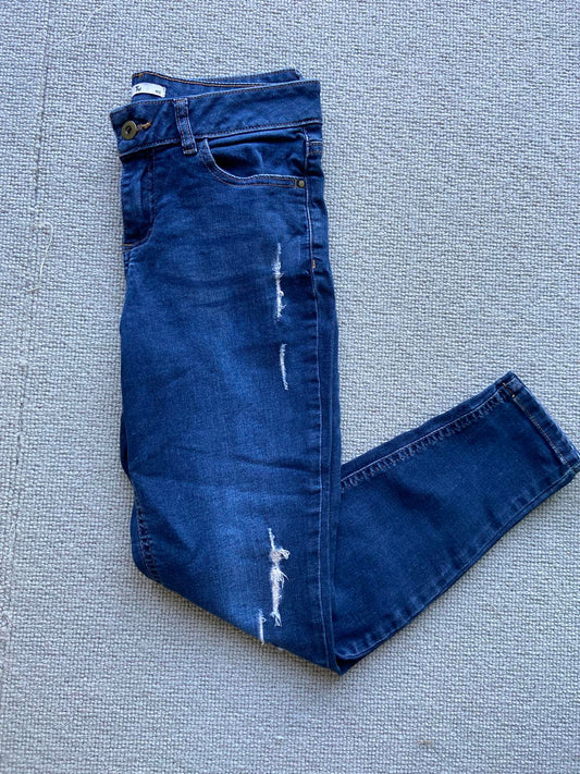 TU Blue Ripped Jeans UK Size 10 Short Excellent Condition