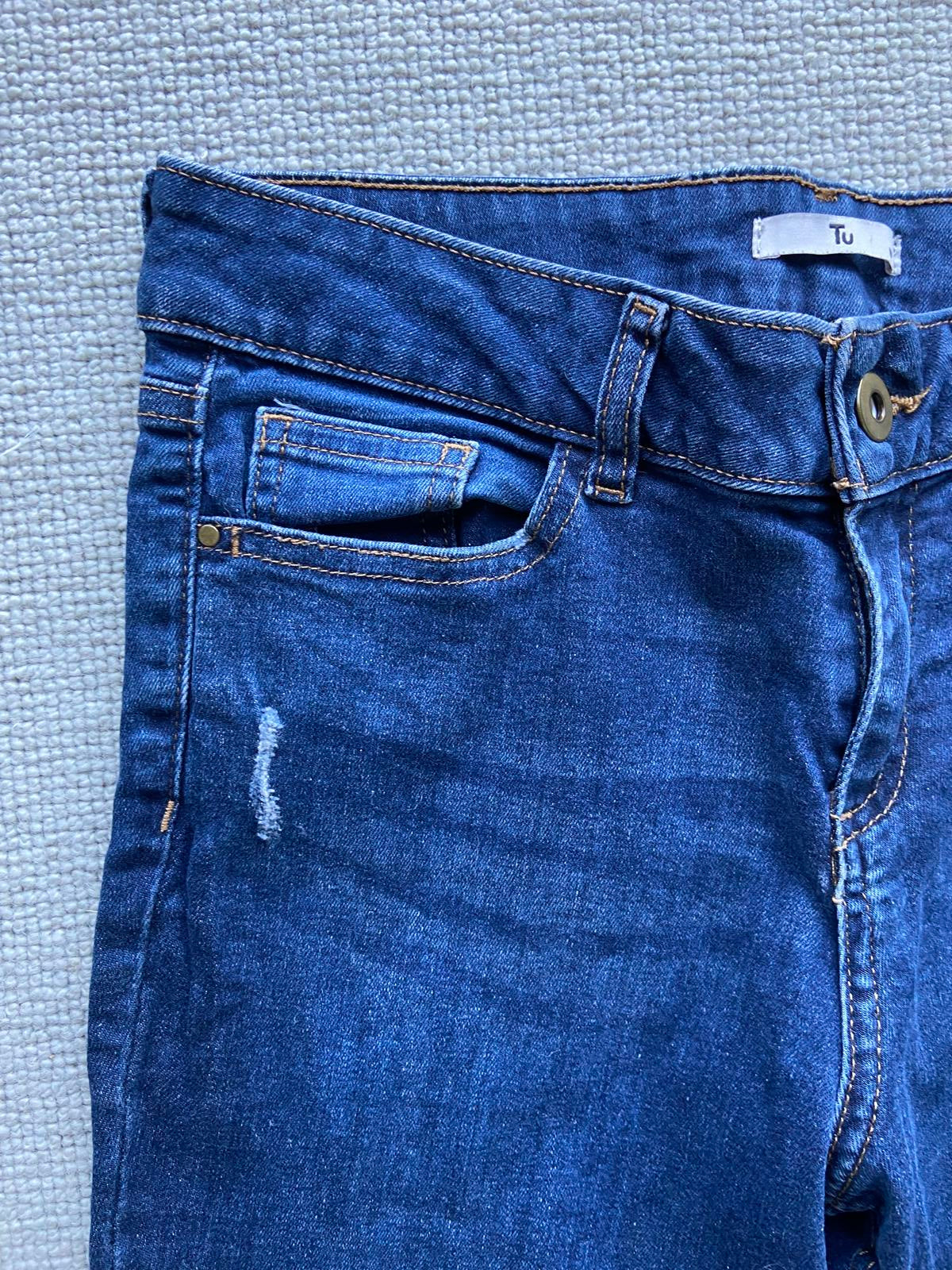 TU Blue Ripped Jeans UK Size 10 Short Excellent Condition
