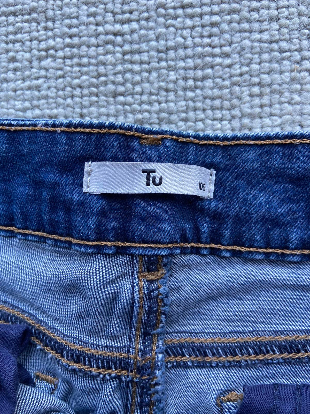 TU Blue Ripped Jeans UK Size 10 Short Excellent Condition