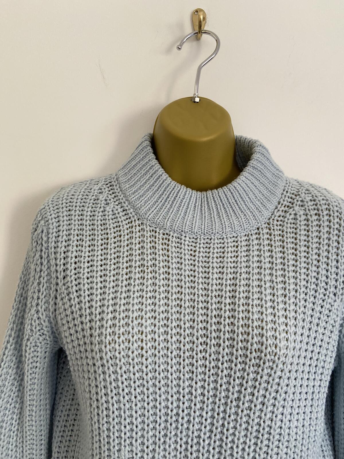 Dorothy Perkins Women’s Baby Blue Chunky Knit Jumper Size 10