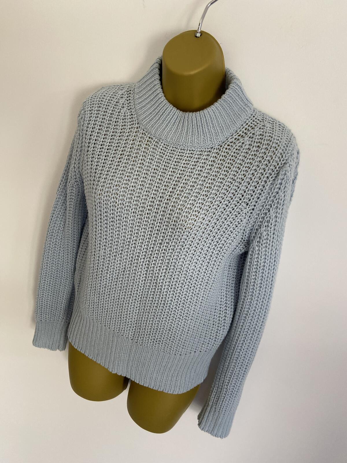 Dorothy Perkins Women’s Baby Blue Chunky Knit Jumper Size 10