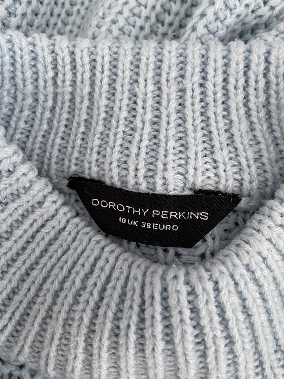 Dorothy Perkins Women’s Baby Blue Chunky Knit Jumper Size 10