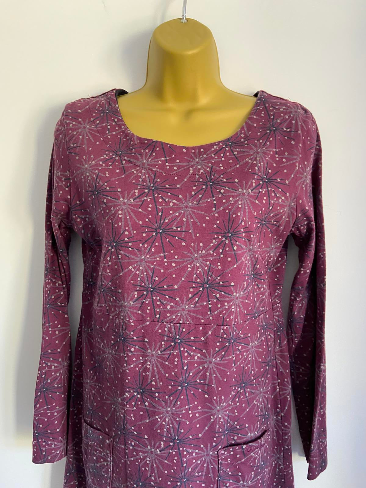 Weird Fish Ladies "Starshine" Printed Jersey Dress - Organic Cotton, Size 10