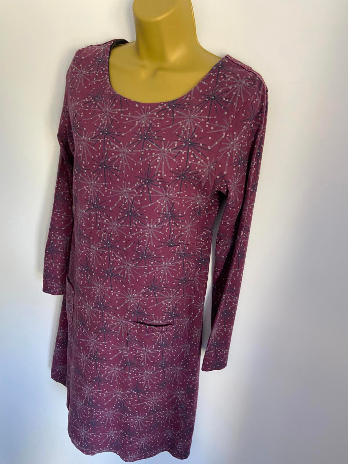 Weird Fish Ladies "Starshine" Printed Jersey Dress - Organic Cotton, Size 10