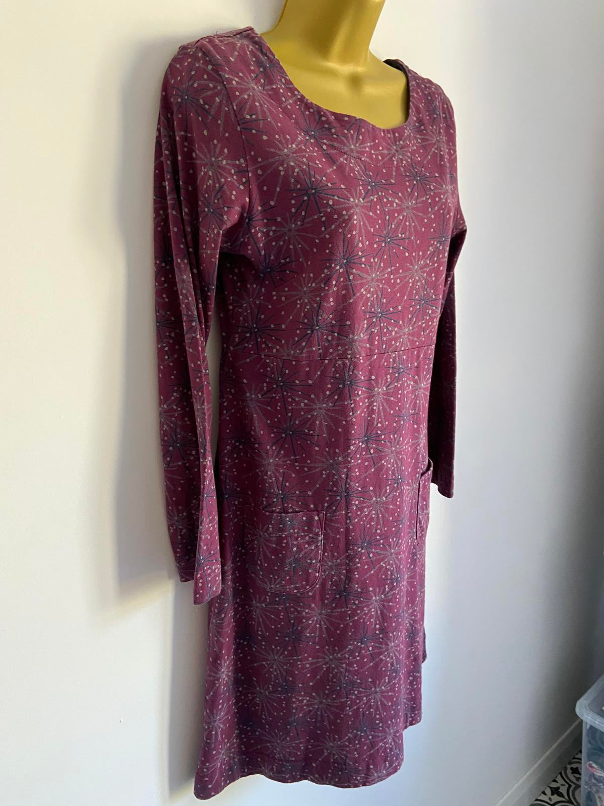 Weird Fish Ladies "Starshine" Printed Jersey Dress - Organic Cotton, Size 10