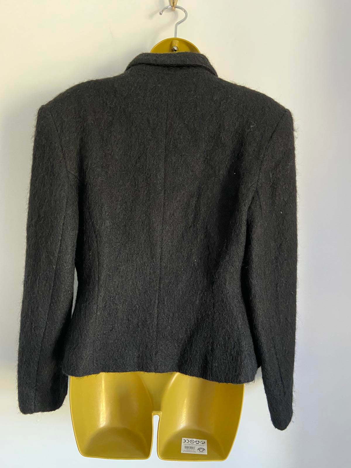 J. Taylor Ladies Black Wool & Mohair Blend Blazer, Winter Jacket, Size 10