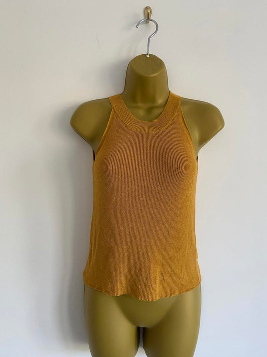 Topshop Mustard Sleeveless Knit Top | Round Neck | Excellent Condition