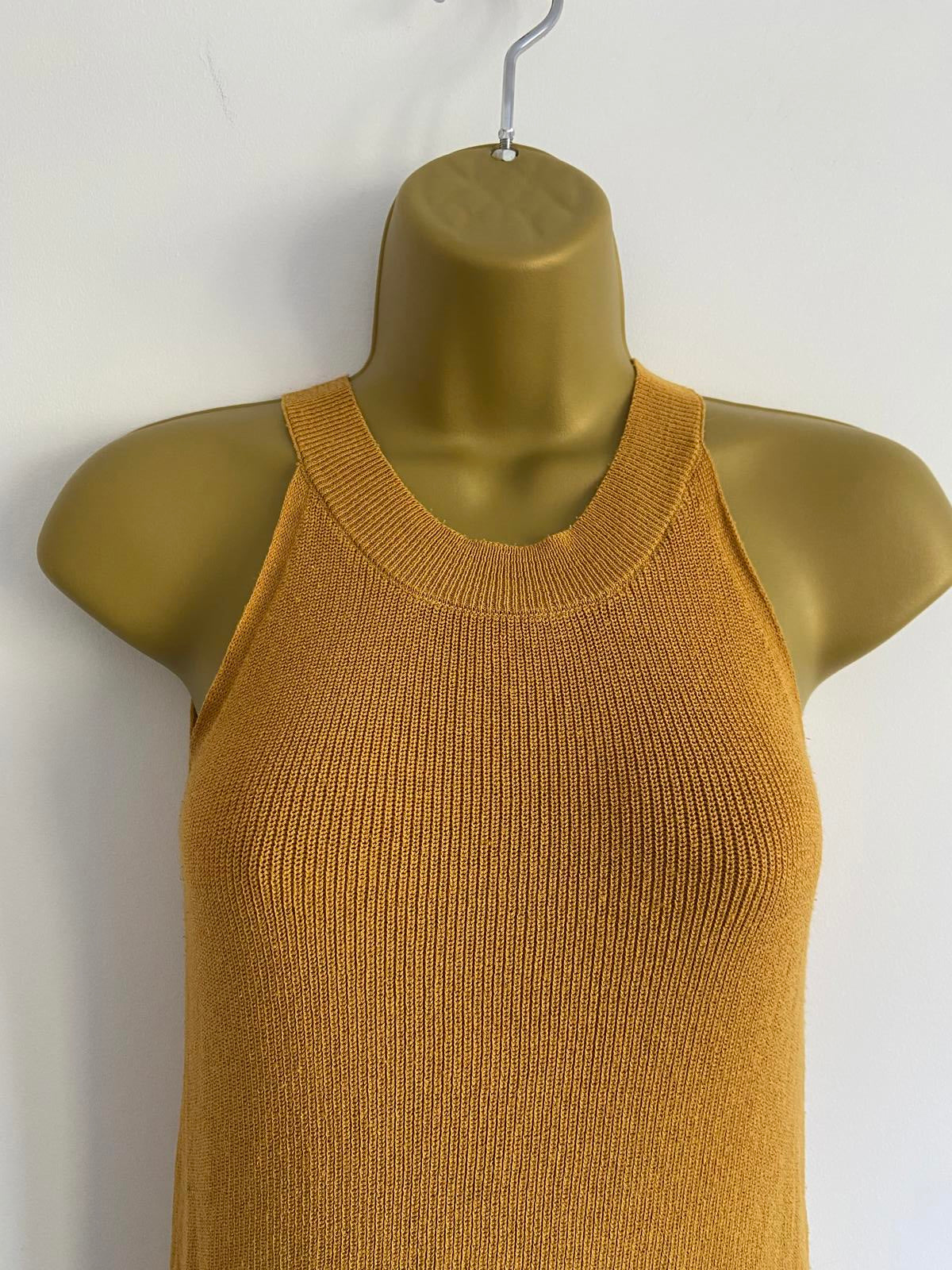Topshop Mustard Sleeveless Knit Top | Round Neck | Excellent Condition