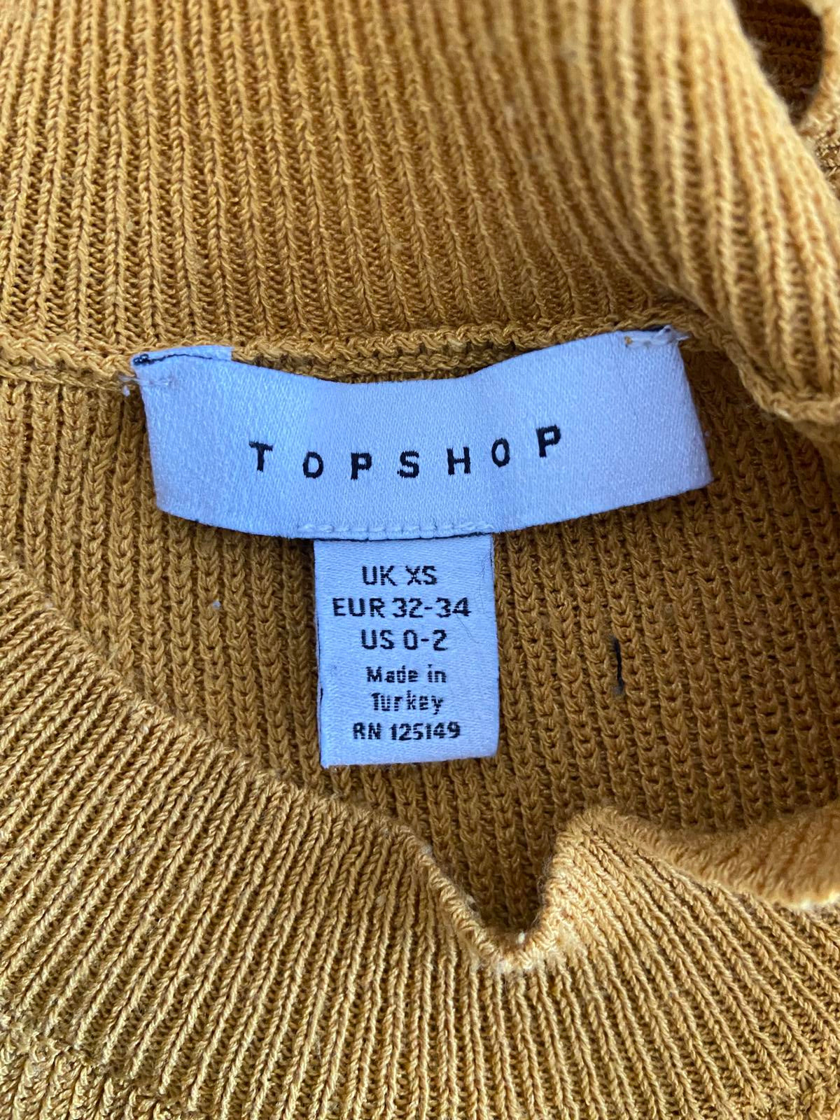 Topshop Mustard Sleeveless Knit Top | Round Neck | Excellent Condition