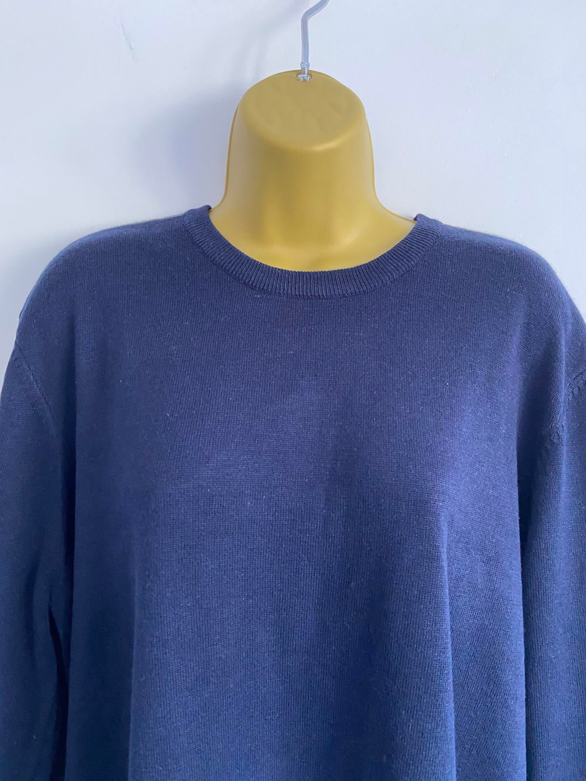 Mowbray Great Britain Navy Sweater | Men's Size Large | Striped Sleeve Detail
