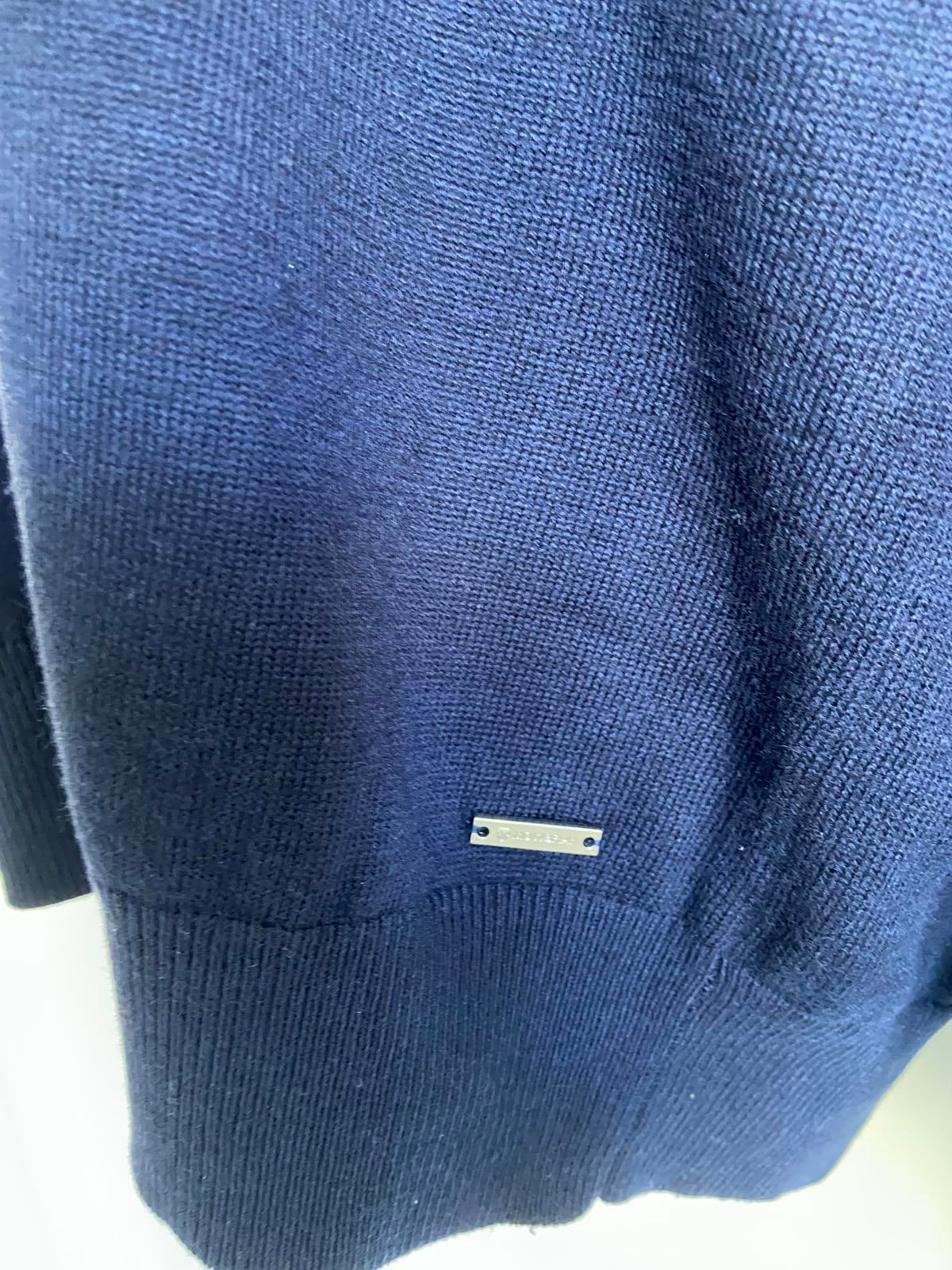 Mowbray Great Britain Navy Sweater | Men's Size Large | Striped Sleeve Detail