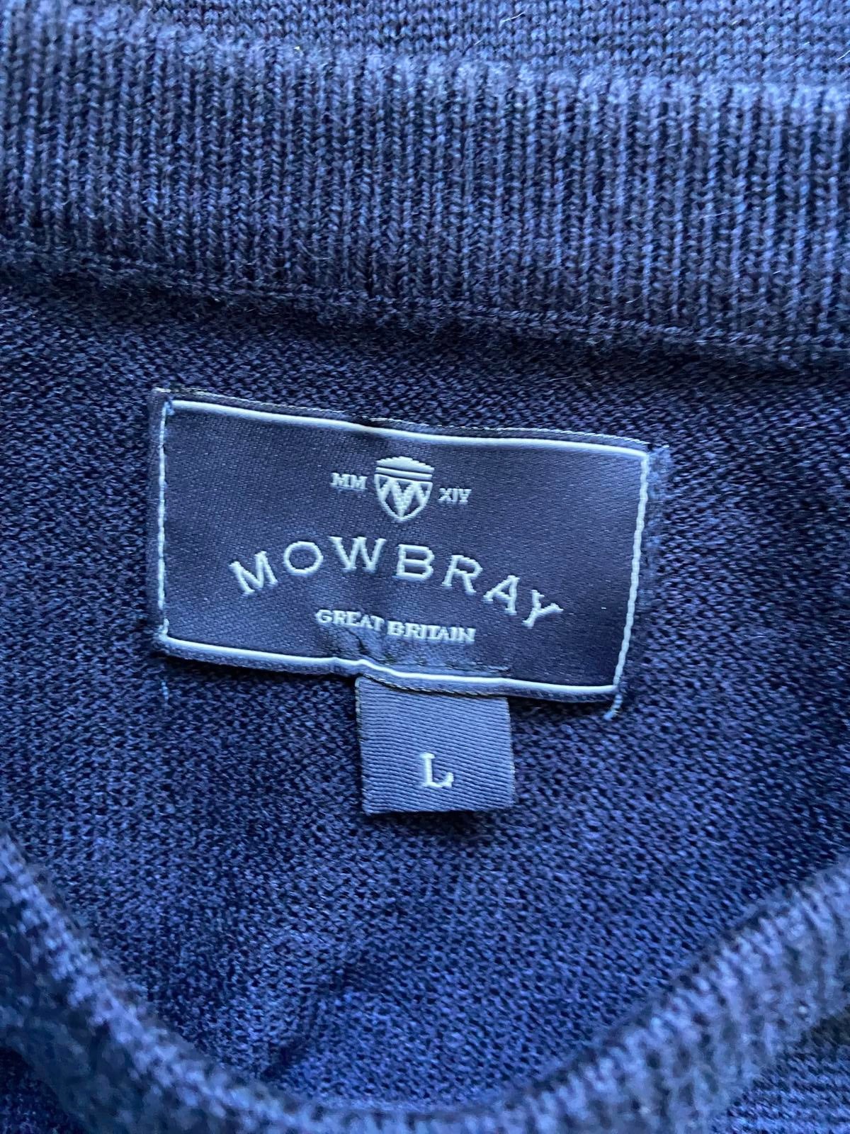 Mowbray Great Britain Navy Sweater | Men's Size Large | Striped Sleeve Detail