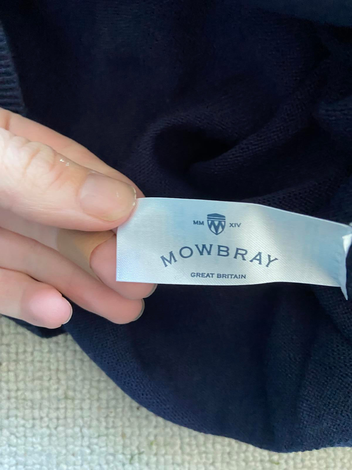 Mowbray Great Britain Navy Sweater | Men's Size Large | Striped Sleeve Detail