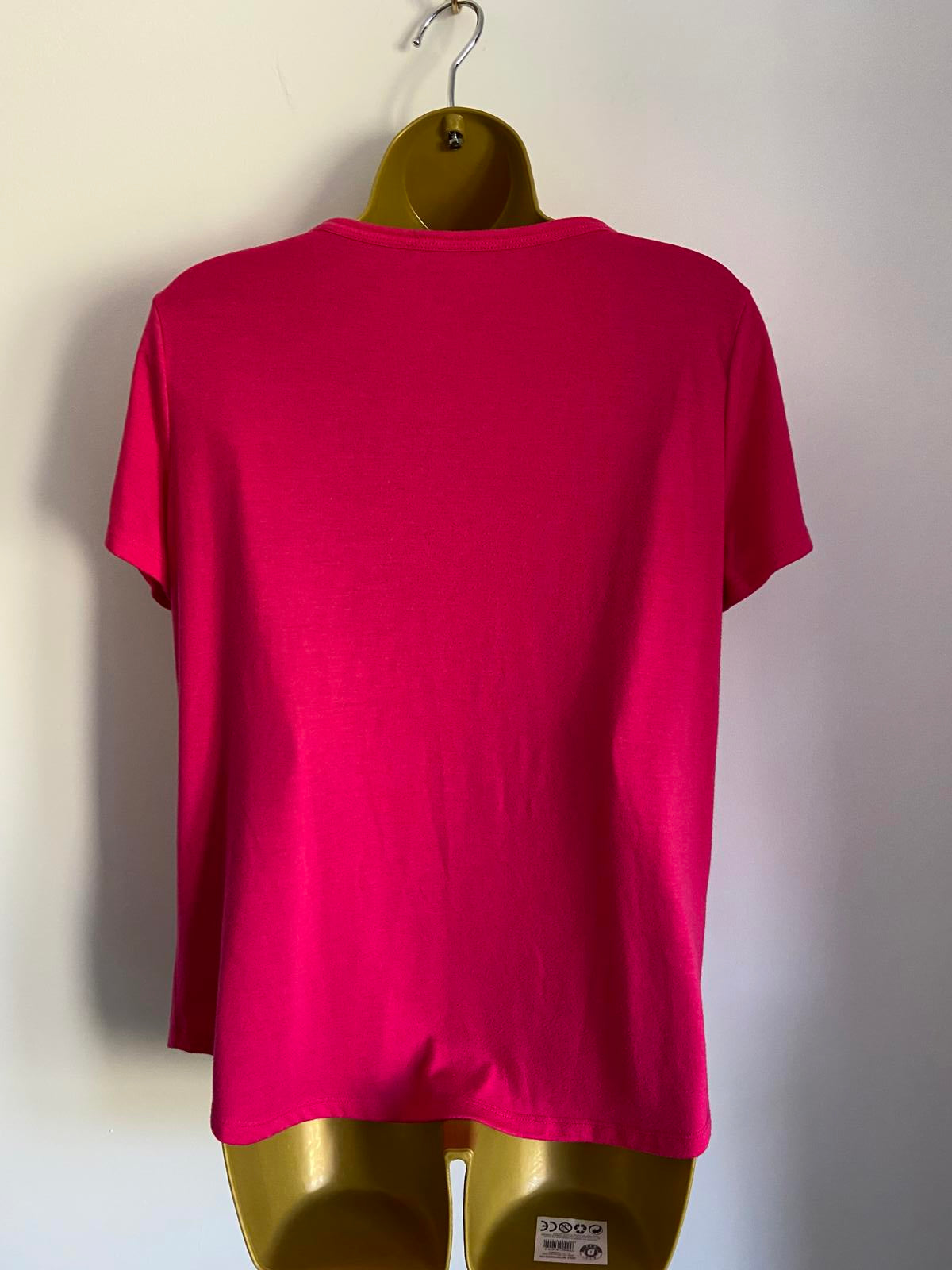 Marks & Spencer Ladies Bright Pink T-Shirt - Scoop Neck, Soft Jersey, Size 14