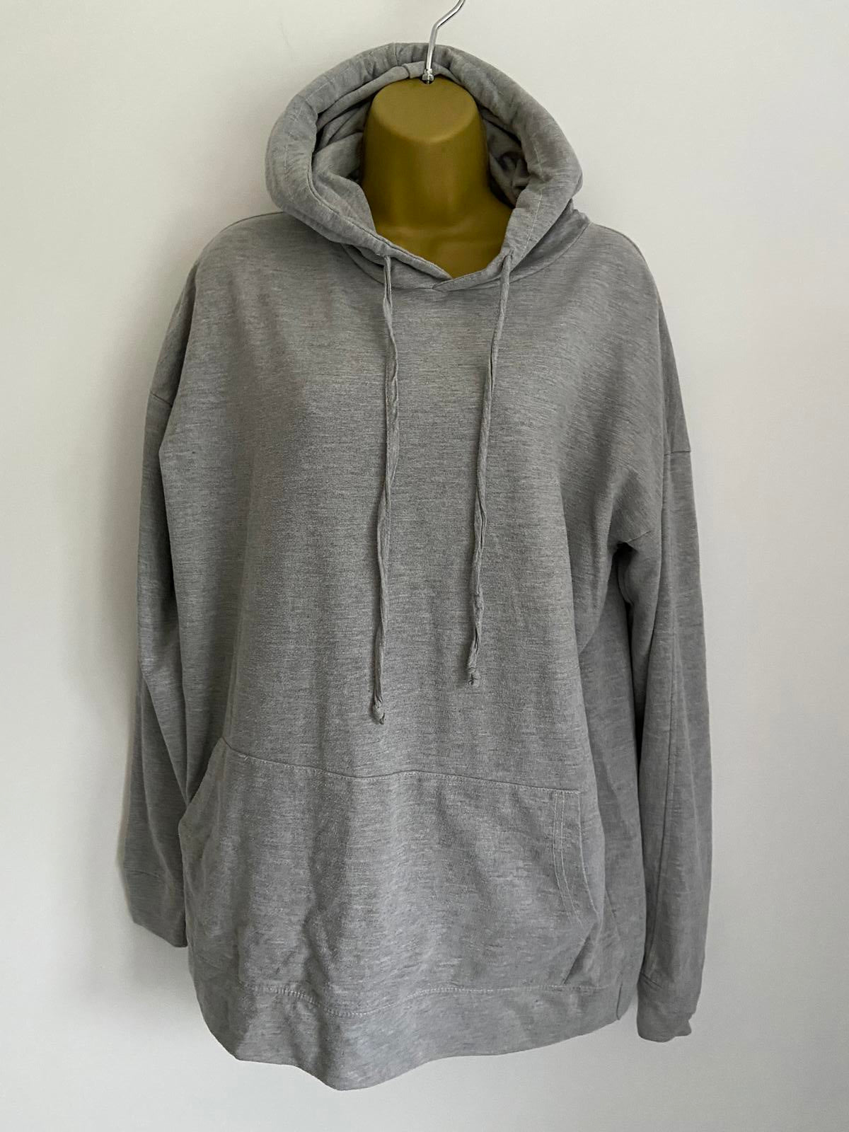 MissPap Ladies Grey Marl Hoodie - Oversized Casual Sweatshirt, Size 10