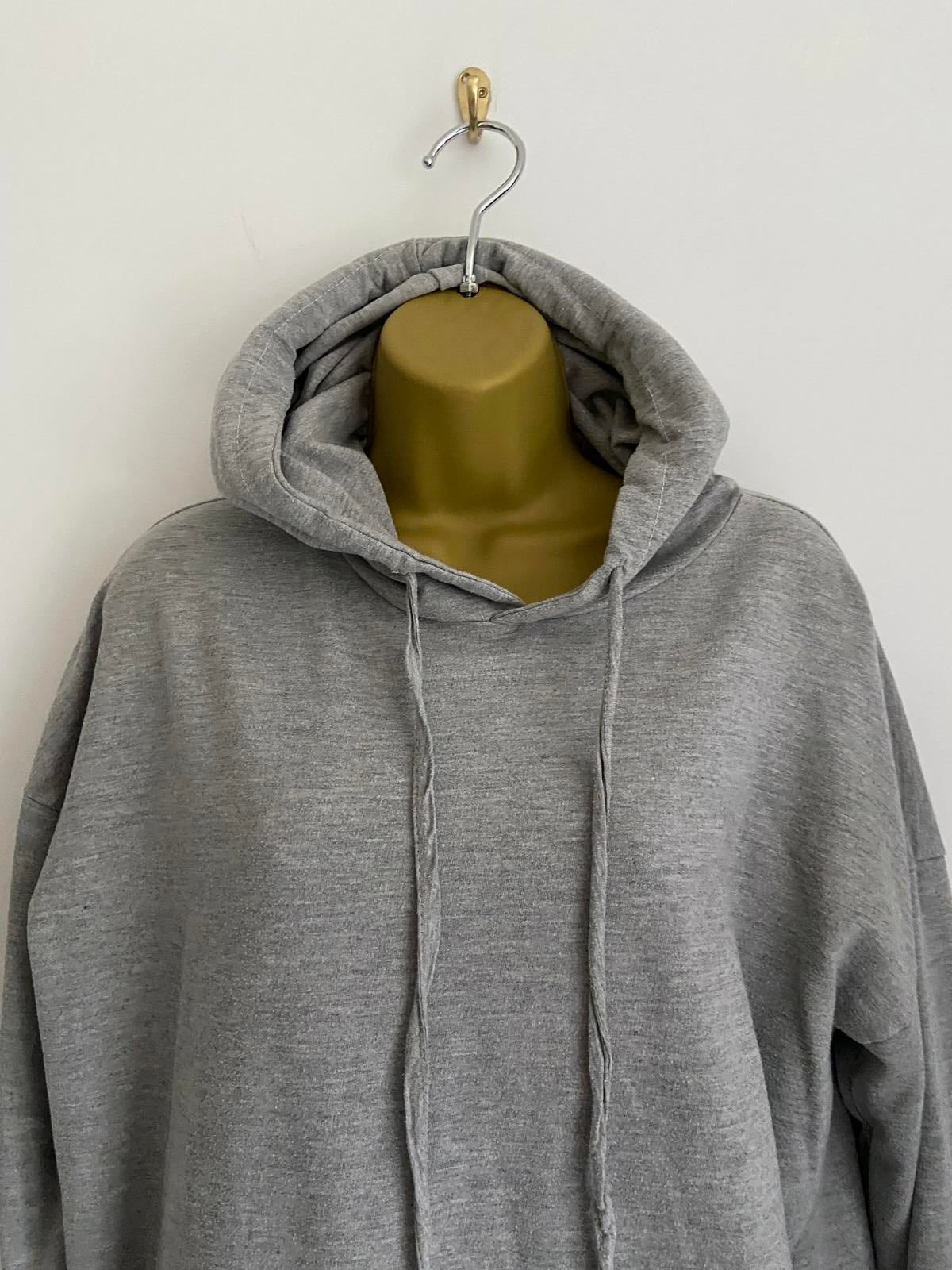 MissPap Ladies Grey Marl Hoodie - Oversized Casual Sweatshirt, Size 10