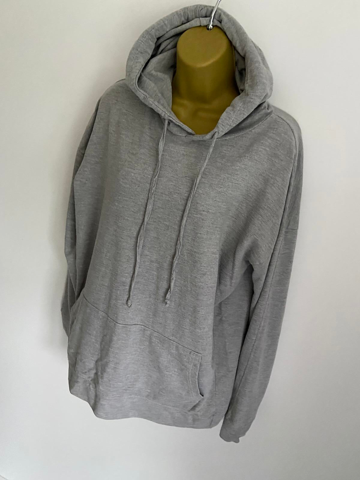 MissPap Ladies Grey Marl Hoodie - Oversized Casual Sweatshirt, Size 10