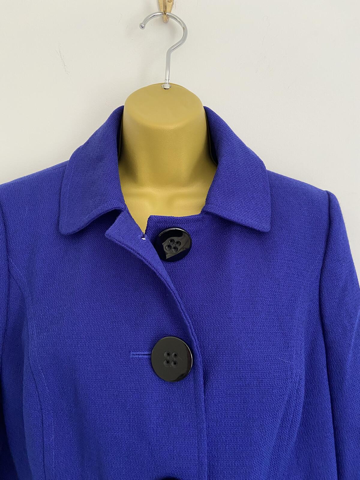 Debenhams Petite Blue Blazer Jacket With Chunky Buttons Size 12P