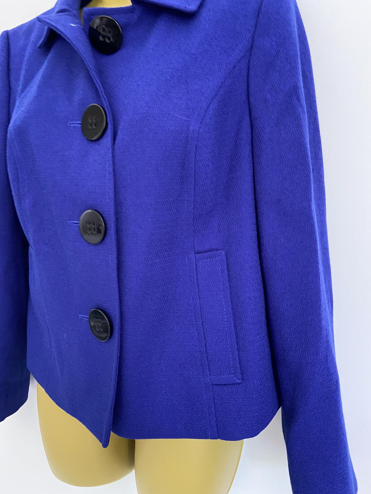 Debenhams Petite Blue Blazer Jacket With Chunky Buttons Size 12P