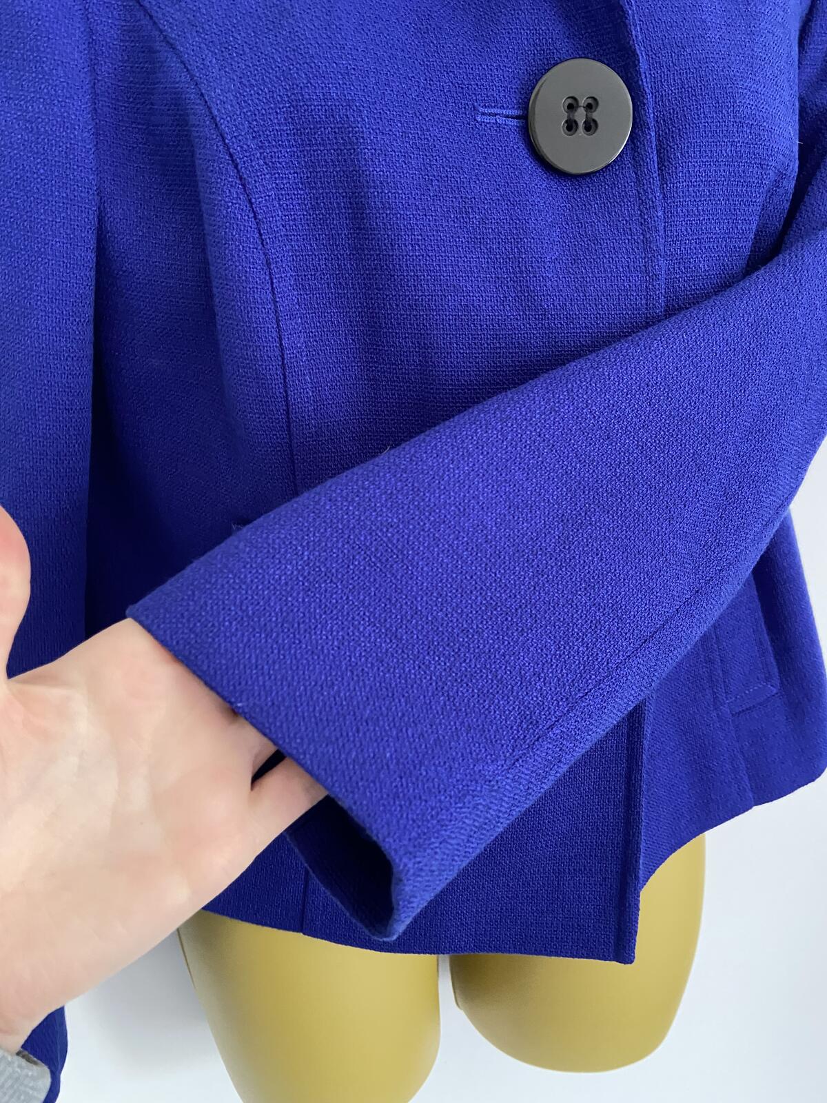 Debenhams Petite Blue Blazer Jacket With Chunky Buttons Size 12P