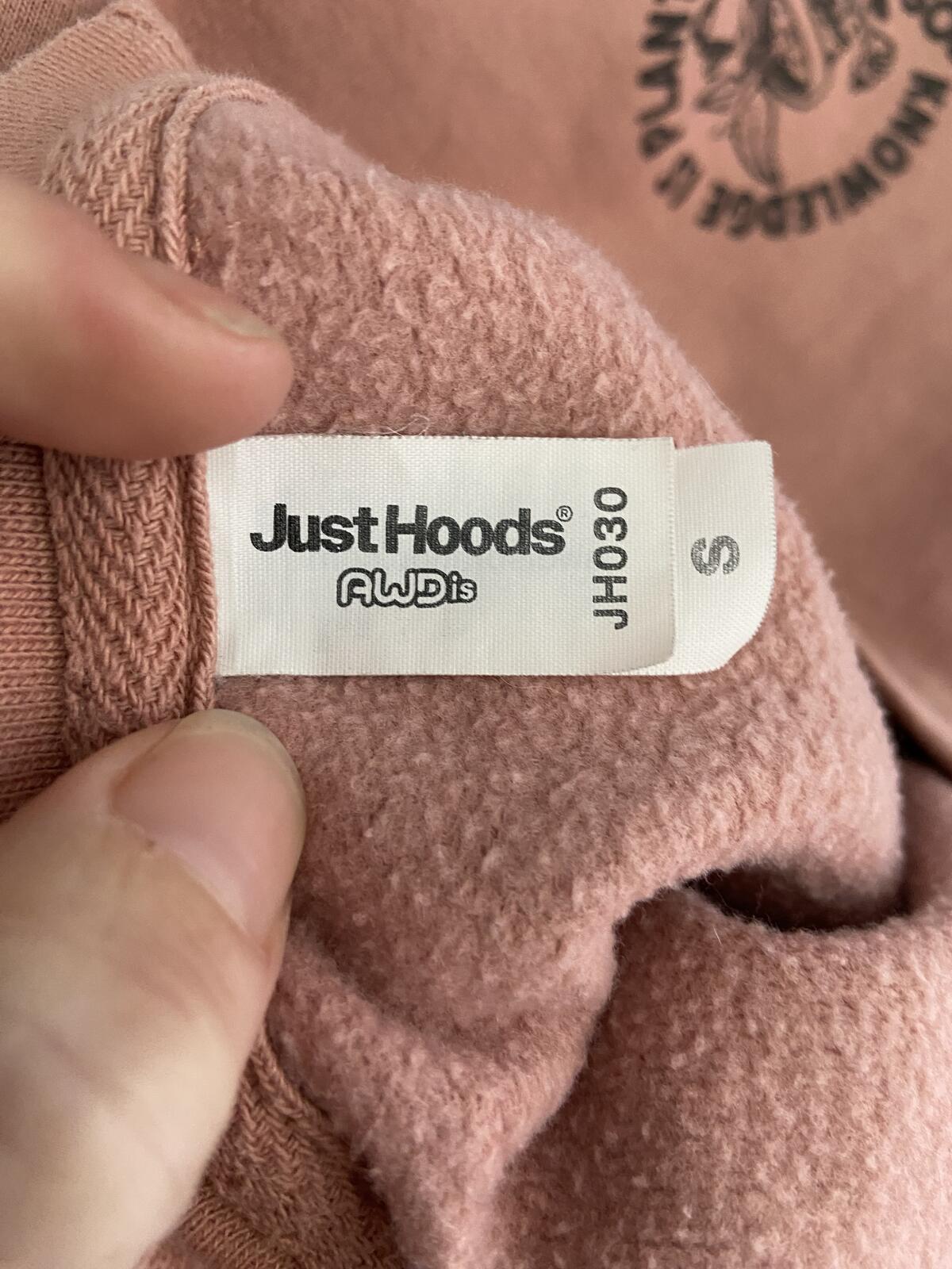 Just Hoods Women’s Dusty Pink ‘Knowledge Is Plant Power’ Sweatshirt Size S