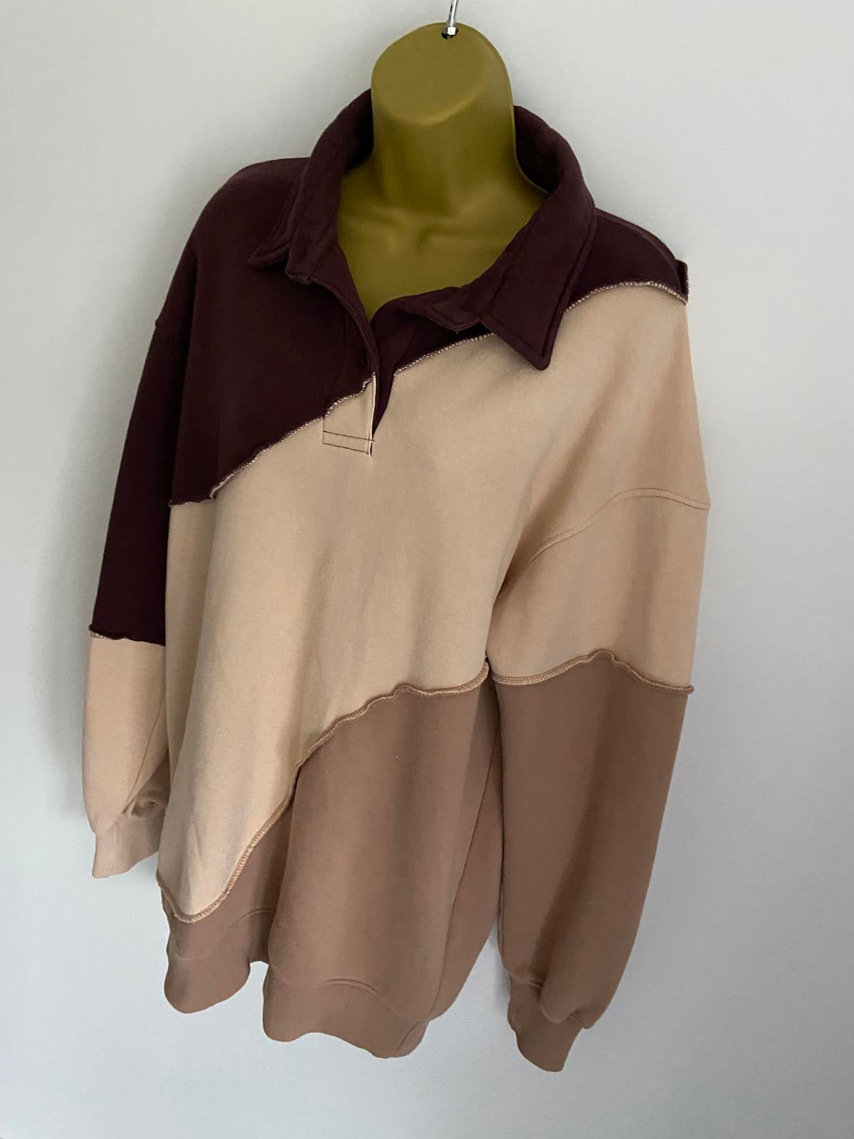 Missguided Ladies Tri-Colour Block Jumper - Polo Neck, Size 10