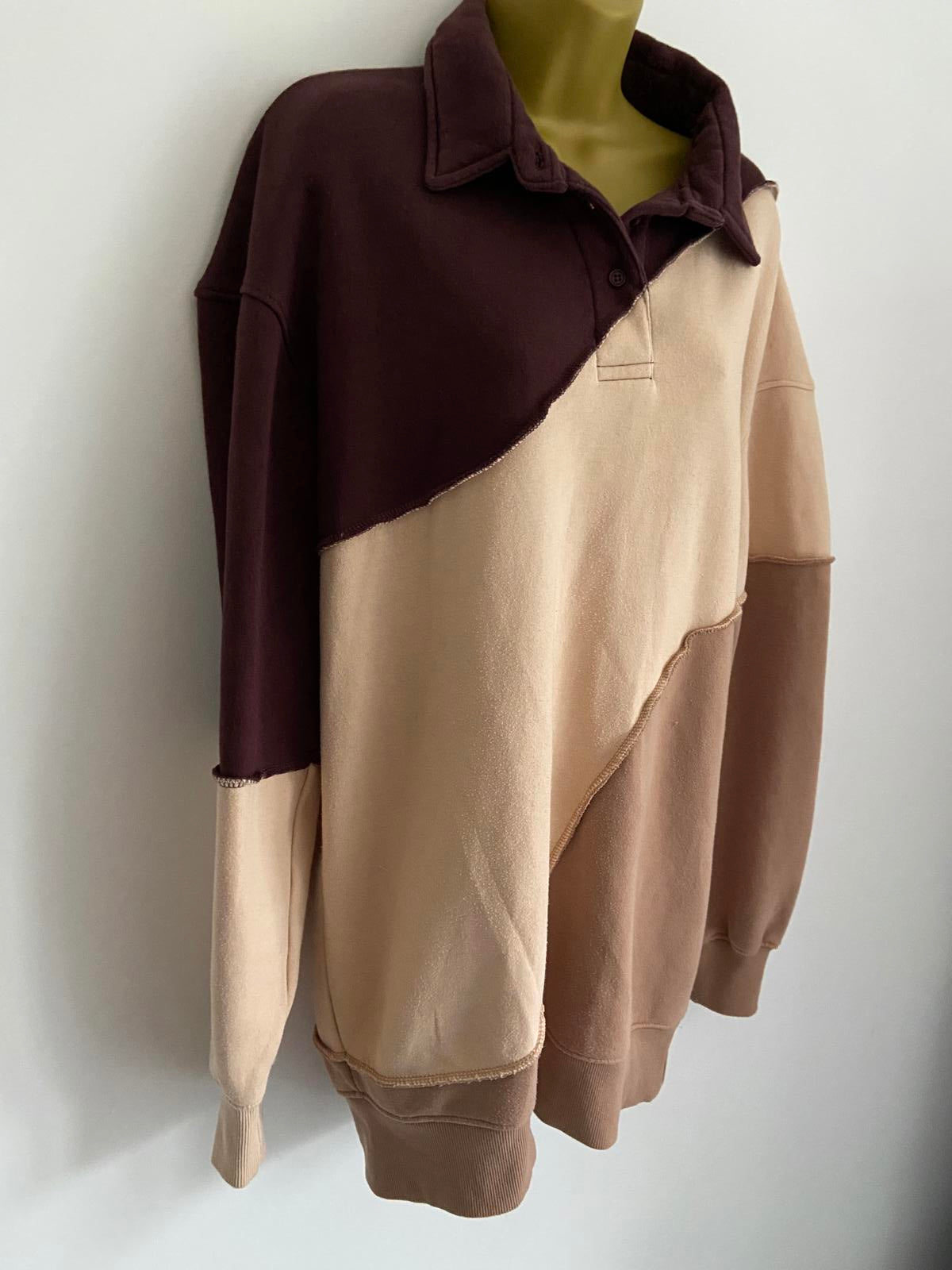 Missguided Ladies Tri-Colour Block Jumper - Polo Neck, Size 10