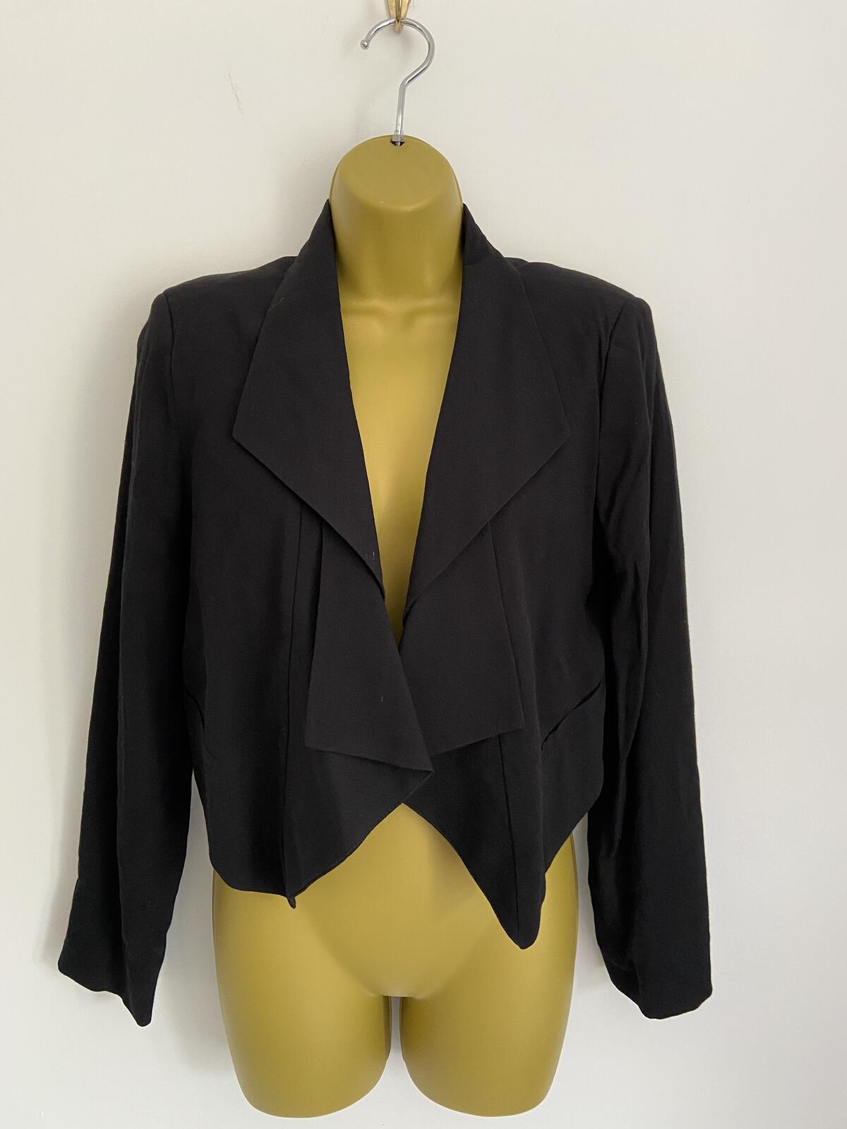 Topshop Women’s Black Boxy Smart Blazer Jacket Size UK 8