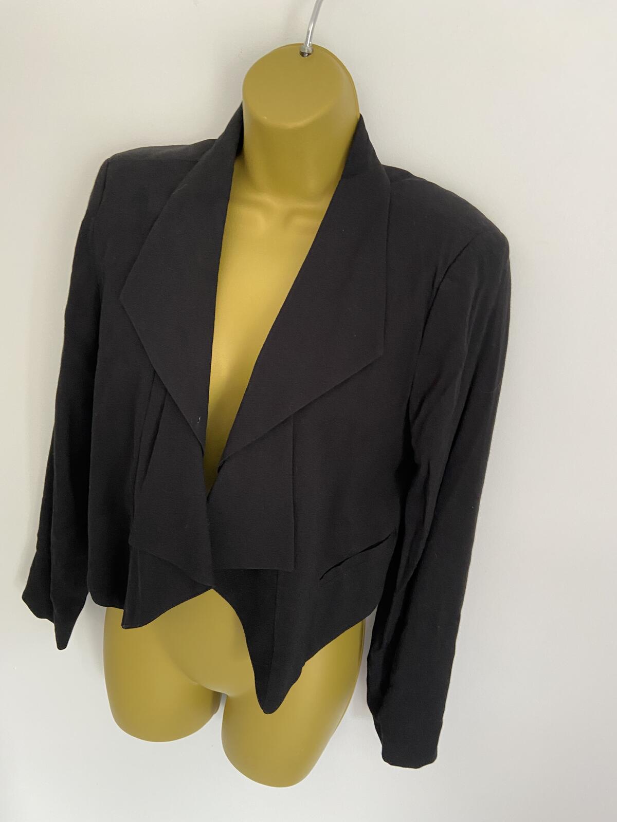 Topshop Women’s Black Boxy Smart Blazer Jacket Size UK 8