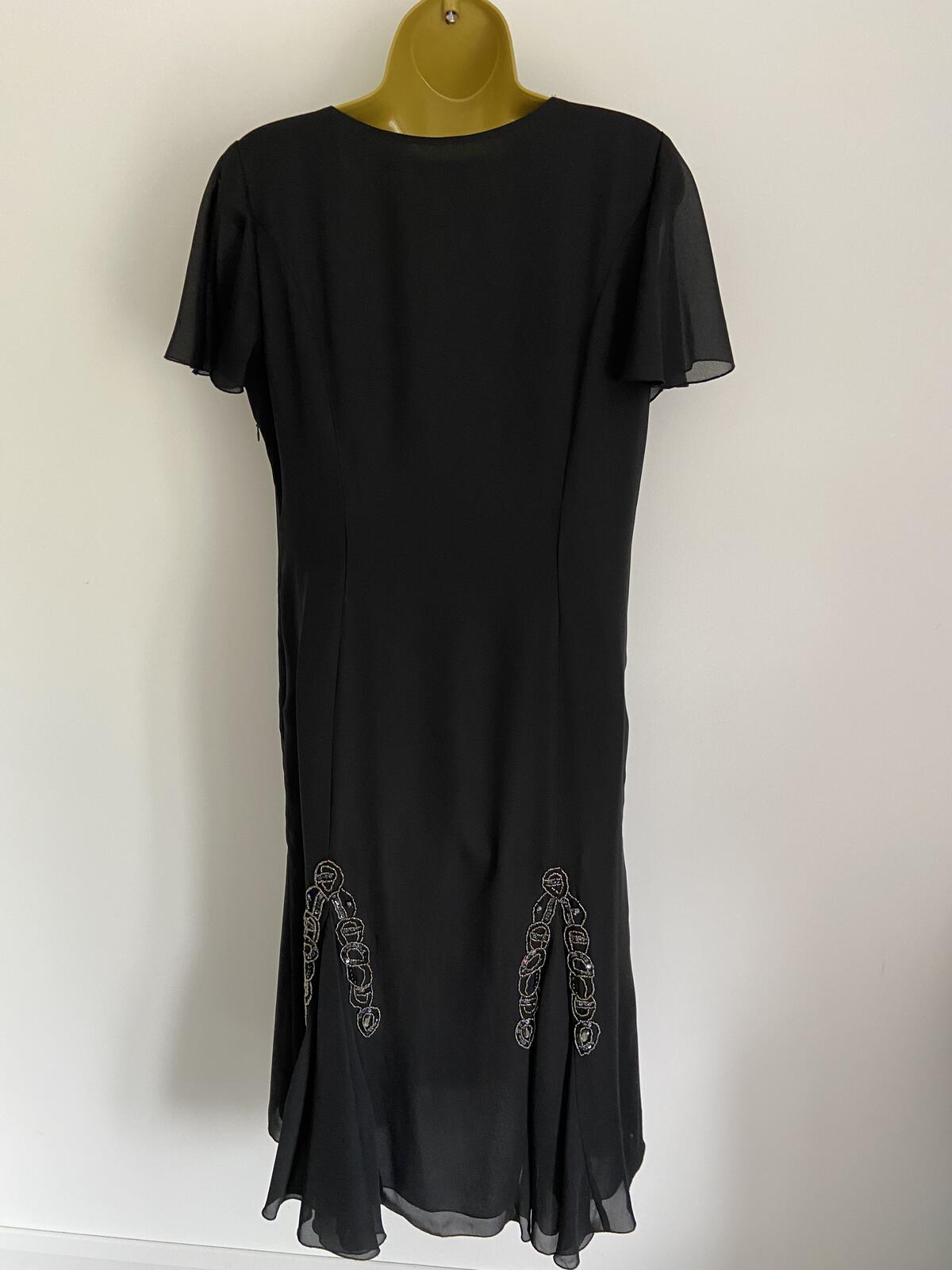 Eastex Women’s Black Beaded Fishtail Evening Dress Size 12