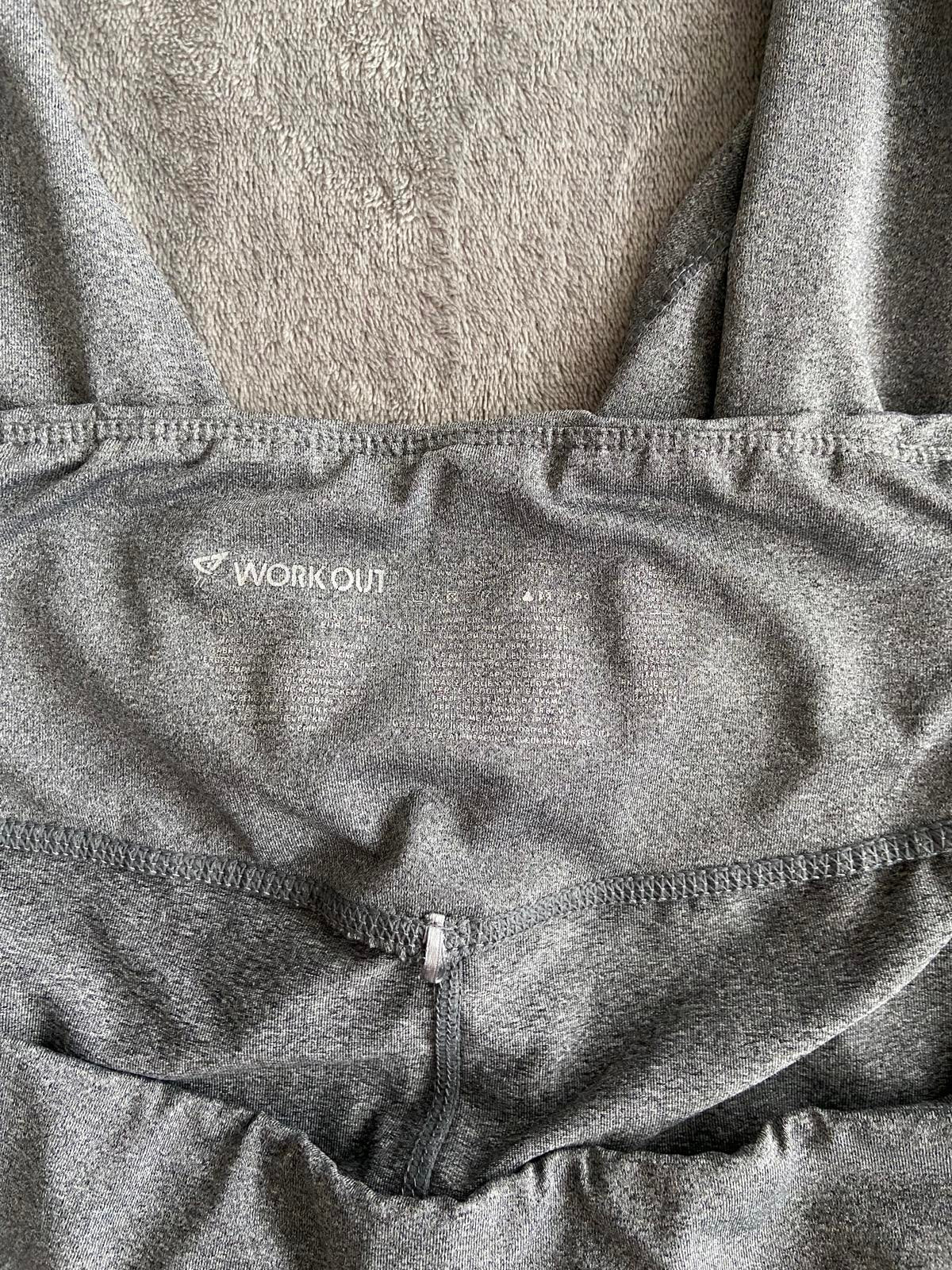 Ladies 2XL Grey Marl Workout Leggings - Gym Yoga Trousers with Pockets