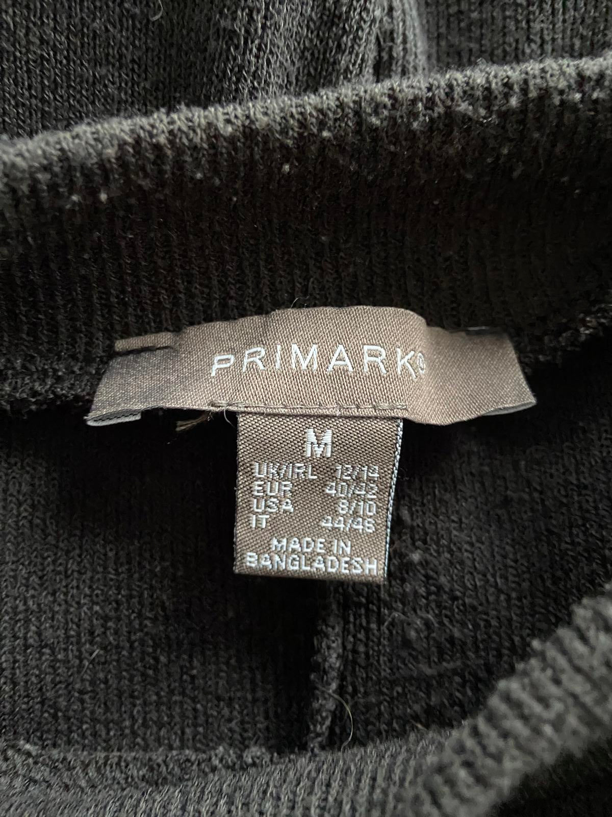 Primark Ladies Black Lightweight Jumper - Soft Knit Everyday Top, Size M 12-14